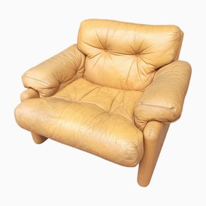 Silla Coronado de cuero de Tobia Scarpa para B&B Italia, años 70