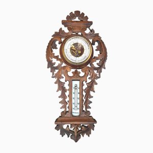 Baromètre et Thermomètre en Bois, 1890s