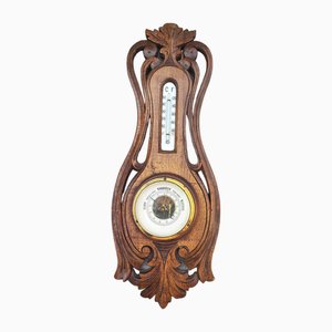 Baromètre et Thermomètre en Bois, 1890s