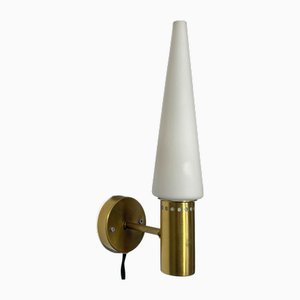 Wall Lamp in Brass and Opal Glass by Hans-Agne Jakobsson, 1960s