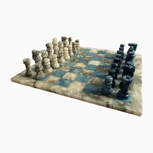 Chessboard in Blue Alabaster by Ignoto for Ignoto, 1975
