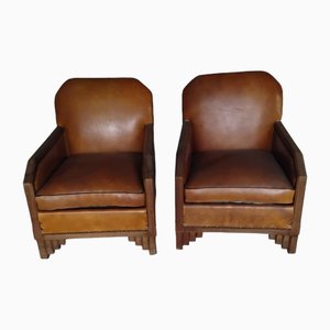 Set of Art Deco Club Chairs, 1940s
