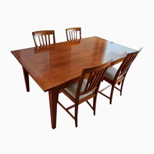 Neoclassical Extendable Table and Chairs, Set of 5