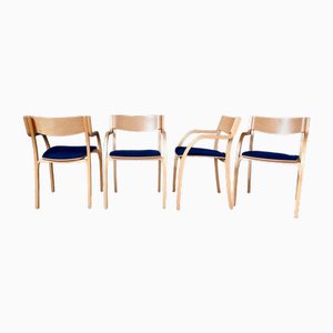Scandinavian Bentwood Dining Chairs, 1980s, Set of 4