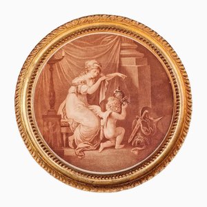 Francesco Bartolozzi, Camilla (Heroine of the Aeneid) Disarmed by Cupid, Sanguine Engraving, 1805