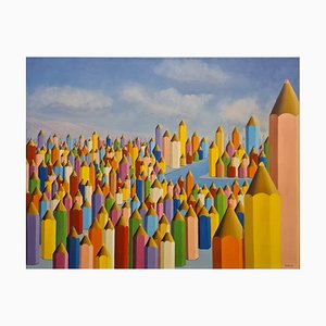 Antonio Bencich, Panorama de la Métropole, 2002, Huile sur Toile
