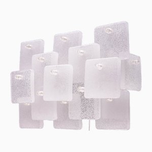 Lámpara de pared de vidrio helado de JT Kalmar para Kalmar, años 70