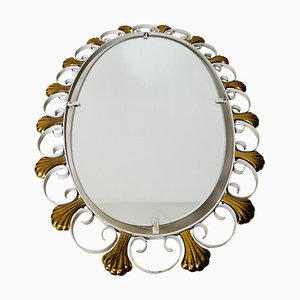 Mid-Century Metal Illuminated Mirror from Hillebrand, 1950s