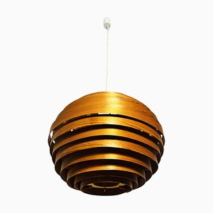 Lámpara colgante Mid-Century de madera de Hans-Agne Jakobsson, años 60