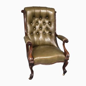 Leather & Rosewood Library Chair