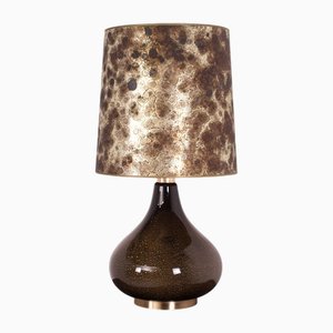 Lampada da terra in vetro soffiato nero, anni '60
