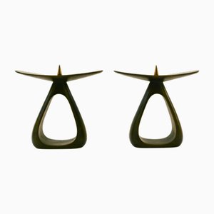 Candelabros de bronce de Carl Auböck, años 60. Juego de 2