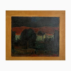 J. Hinnen, Landscape, 1958, Huile sur Toile