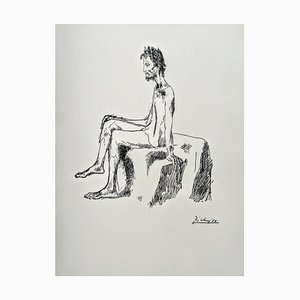 Pablo Picasso, Hombre sentado, 1948, Litografía