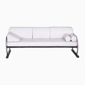 Bauhaus Sofa in Leather & Tubular Chrome attributed to Robert Slezák, Czech, 1930s