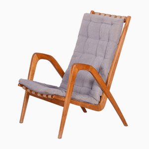 Jan Vaněk zugeschriebener Mid-Century Armlehnstuhl aus Eiche, Tschechien, 1950er