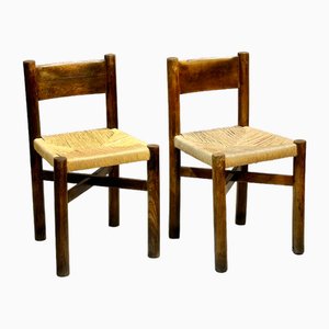 Set of Meribel Chairs in Ash by Charlotte Perriand, 1950s