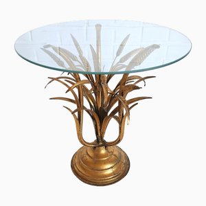 Mesa auxiliar Mid-Century con tablero de vidrio de Hans Kögel, años 70