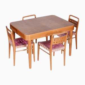 Mid-Century Dining Table in Ash attributed to Úluv, Czech, 1950s