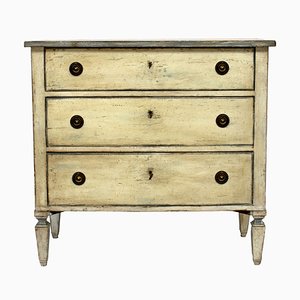 Provincial LXVI French Chest of Drawers in White and Light Blue Lacquer