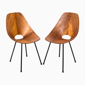 Chaises de Salle à Manger en Contreplaqué attribuées à Vittorio Nobili pour Fratelli Tagliabue, Italie, 1950s, Set de 2