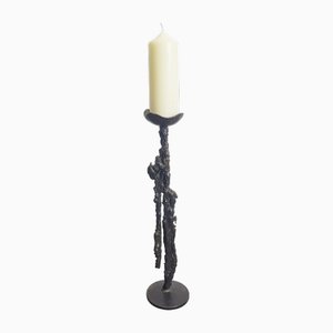 Brutalist Floor Candleholder in Cast Iron, Germany, 1960s