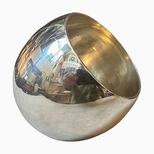 Minimalist Silver Plated Round Vase by Lino Sabattini, 1980s