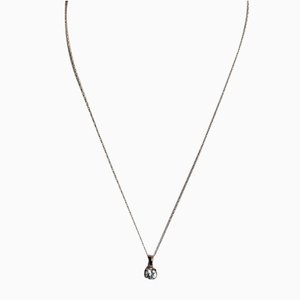 Vintage 9ct Gold Cubic Zirconia Pendant Necklace