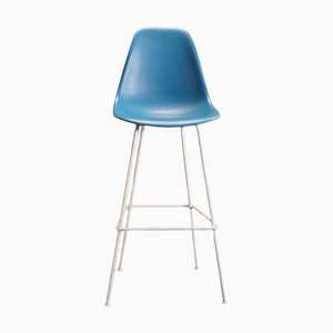 Blue Moulded Plastic Stool by Charles & Ray Eames for Herman Miller