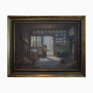 Interior, Johannes Harders, 1950s, Oil on Canvas