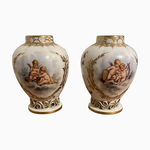 19th Century Porcelain Putti Vases from KPM, Germany