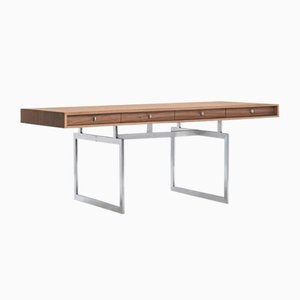 Bureau en Noyer et Structure en Acier Inoxydable par Bodil Kjaer pour Karakter
