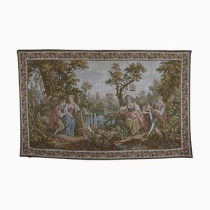 Tenture Murale Vintage Tapestry Scene Gallant, France, 1970s