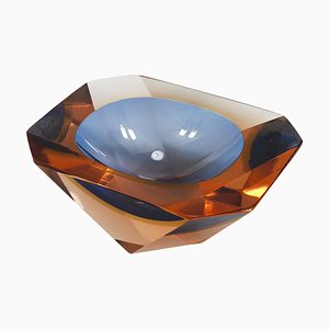 Bol Sommerso Caviar en Verre de Murano Diamond par Flavio Poli attribué à Seguso, Italie, 1960s