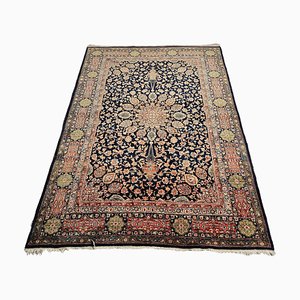 Handgeknüpfter Vintage Tabriz Teppich aus marineblauer, roter und grüner Wolle, Naher Osten, 1950er