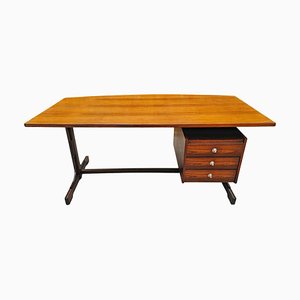 Gianfranco Frattini zugeschriebener Mid-Century Modern Palisander Schreibtisch für Bernini, 1960er