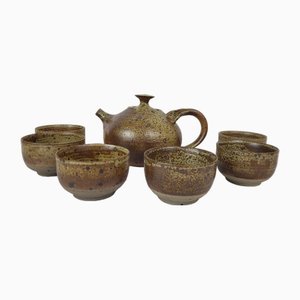 Teeservice aus Steingut von Charles Gaudry, 1960er, 7er Set