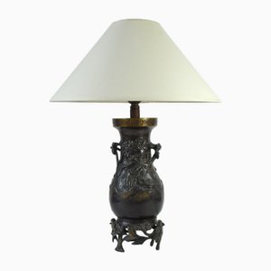 Antike japanische Lampe aus Bronze, 1910er