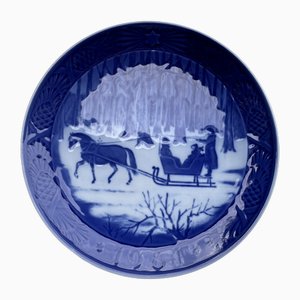 Plato de Navidad Jingle Bells de Royal Copenhagen, Dinamarca, 1984