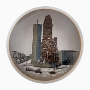 1er plato de Navidad Berlin Memorial Church de Helmut Drexler para Rosenthal, Alemania, 1974