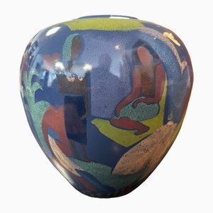 Vase Papeete en Faïence de Pornic, 1980s
