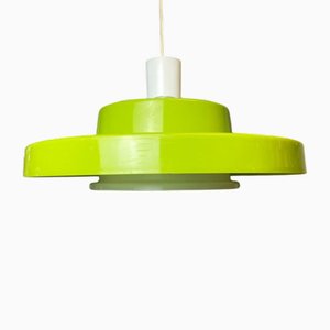 Große Space Age UFO Lampe aus Grünem Acryl, 1970er