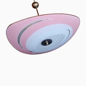 Vintage Pendant Light in Opaline, 1950s