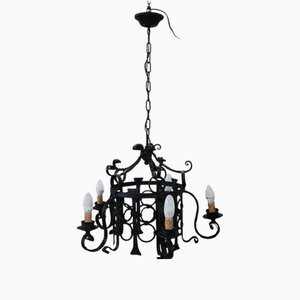 Vintage Chandelier in Iron, 1940s