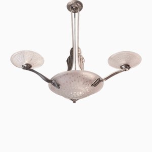 Französische Art Deco Deckenlampe von Muller Frères, 1920er
