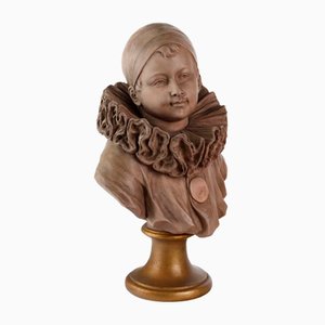 Bust of Boy in Terracotta by Herman Heusers