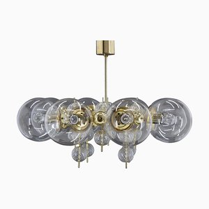 Large Chandelier in Brass Finish attributed to Kamenicky Senov, 1970s