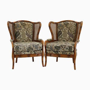 Set of Rattan Armchairs, Italy, 1960s