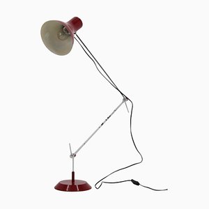 Red Adjustable Floor Lamp, Czechoslovakia, 1970s