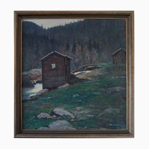 Sigurd Fosnes, paisaje noruego, óleo sobre lienzo